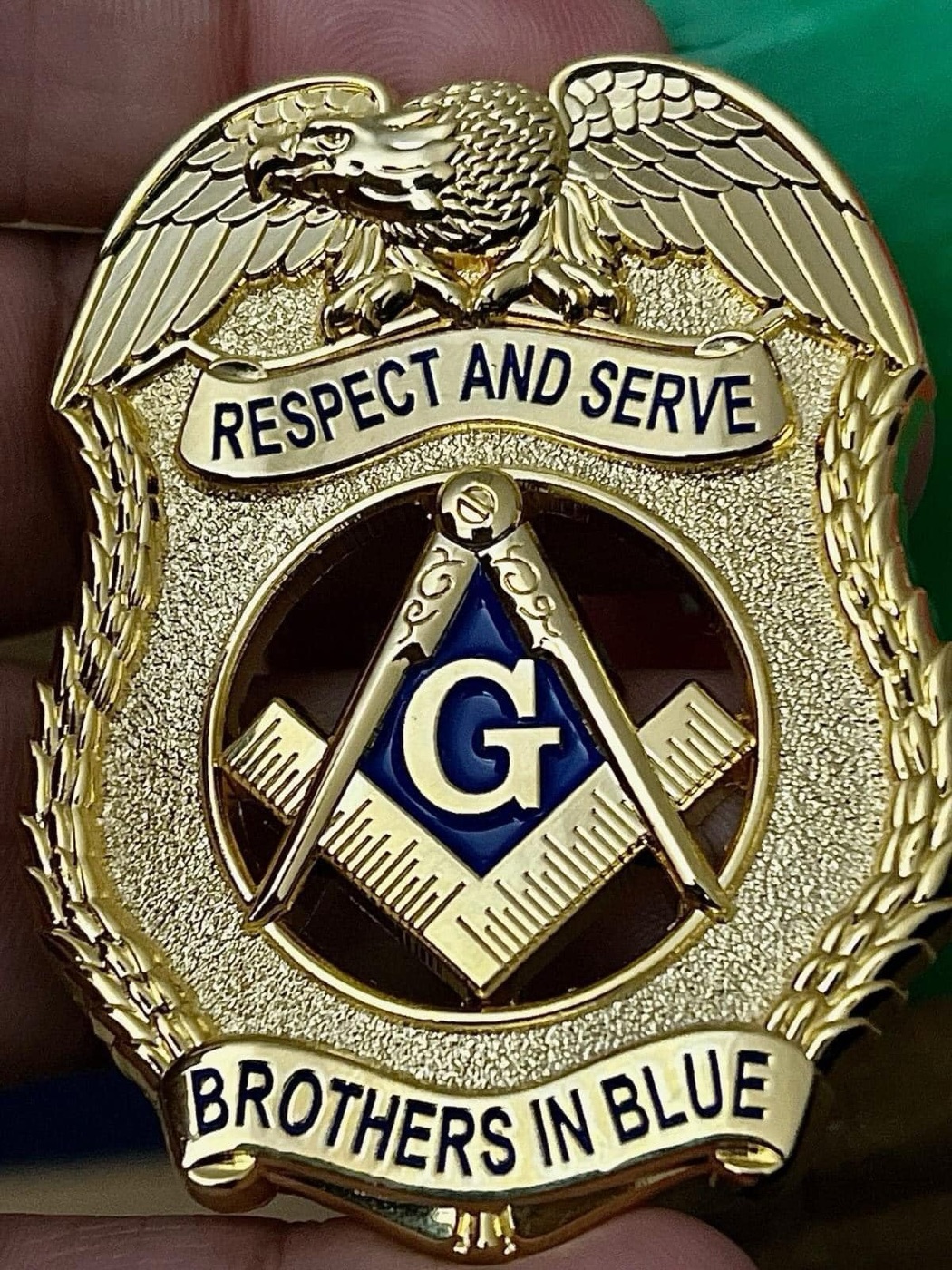 Brothers in Blue Masonic law enforcement badge coin