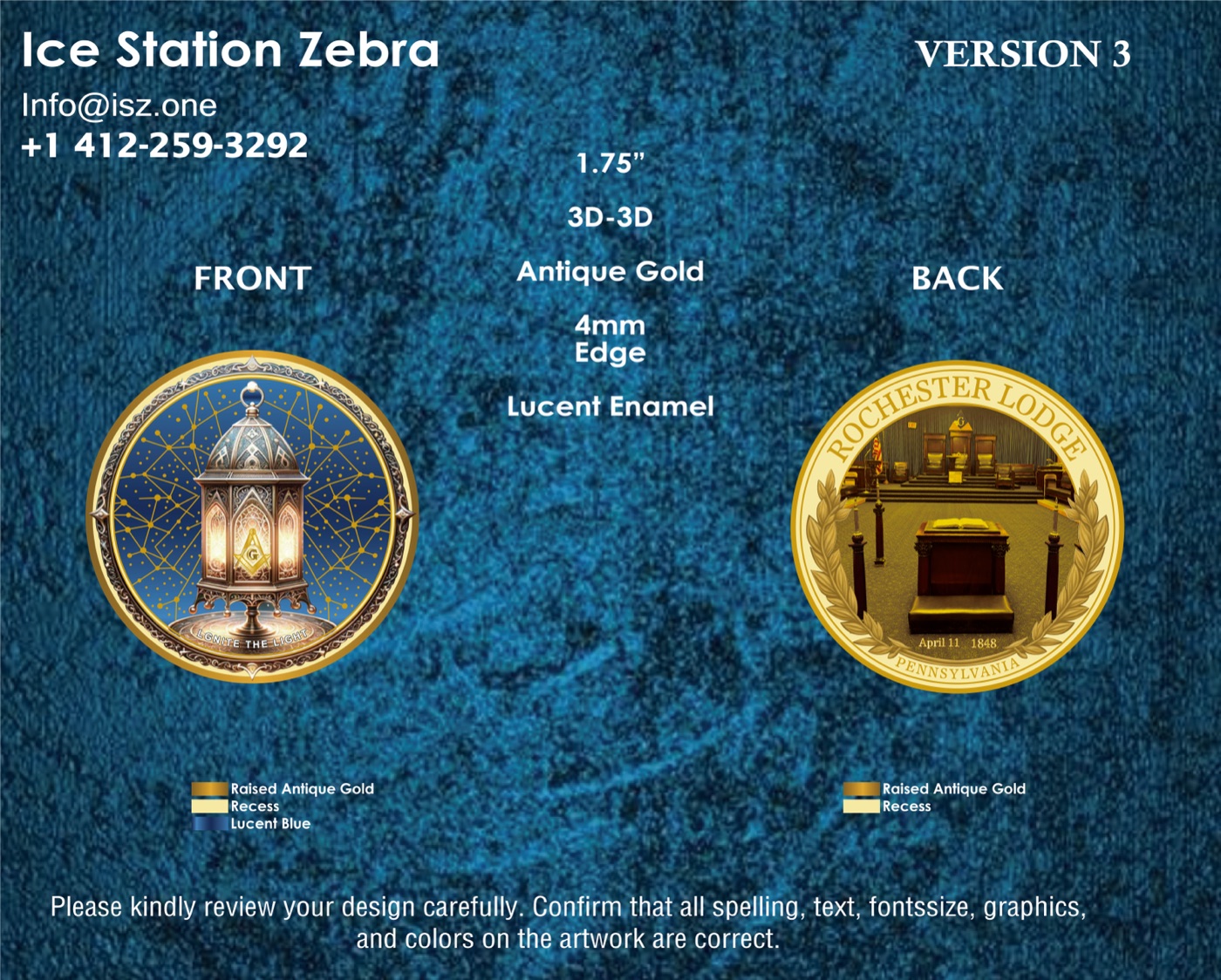 Blue Lodge antique gold commemorative coin