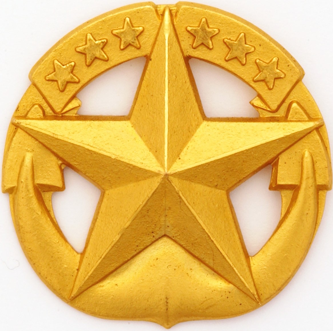 Cast Navy service star medallion with anchors