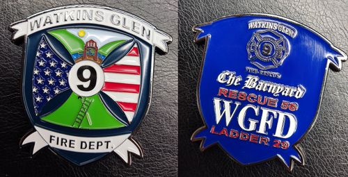Fire department shield coin